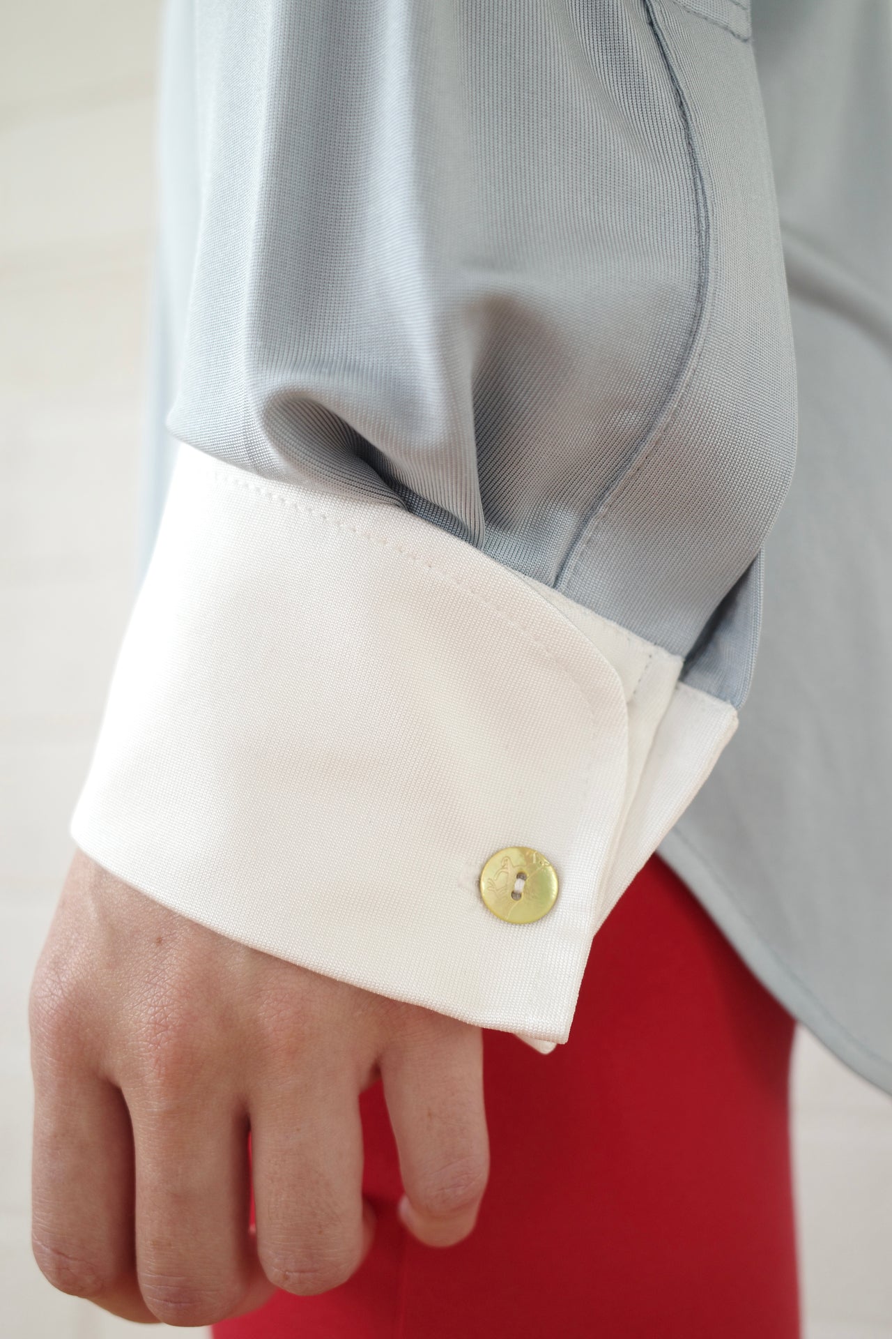 Silk Jersey Winged Collar Shirt