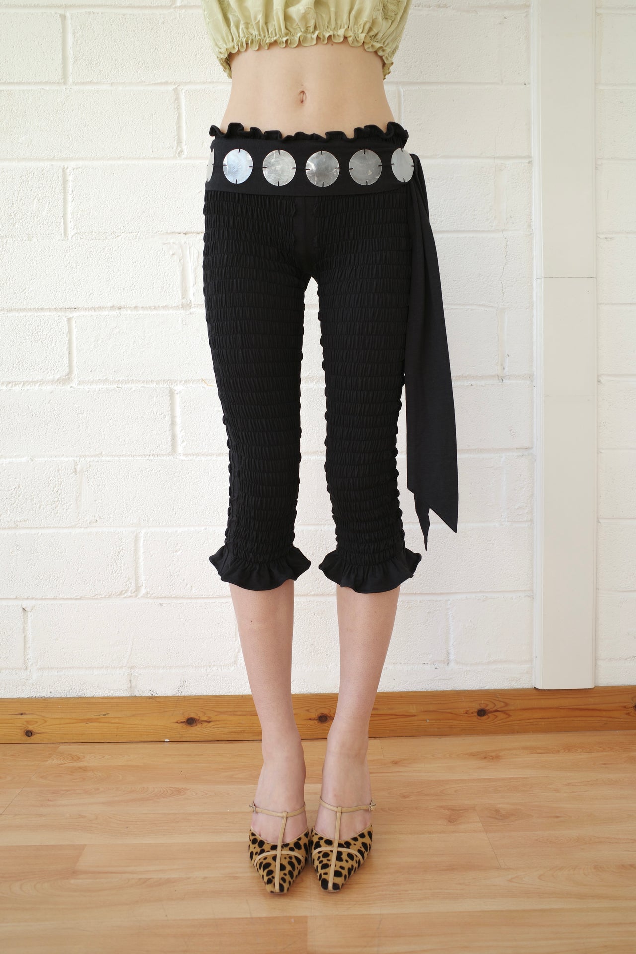 The Shirred Capri with Mother of Pearl Belt