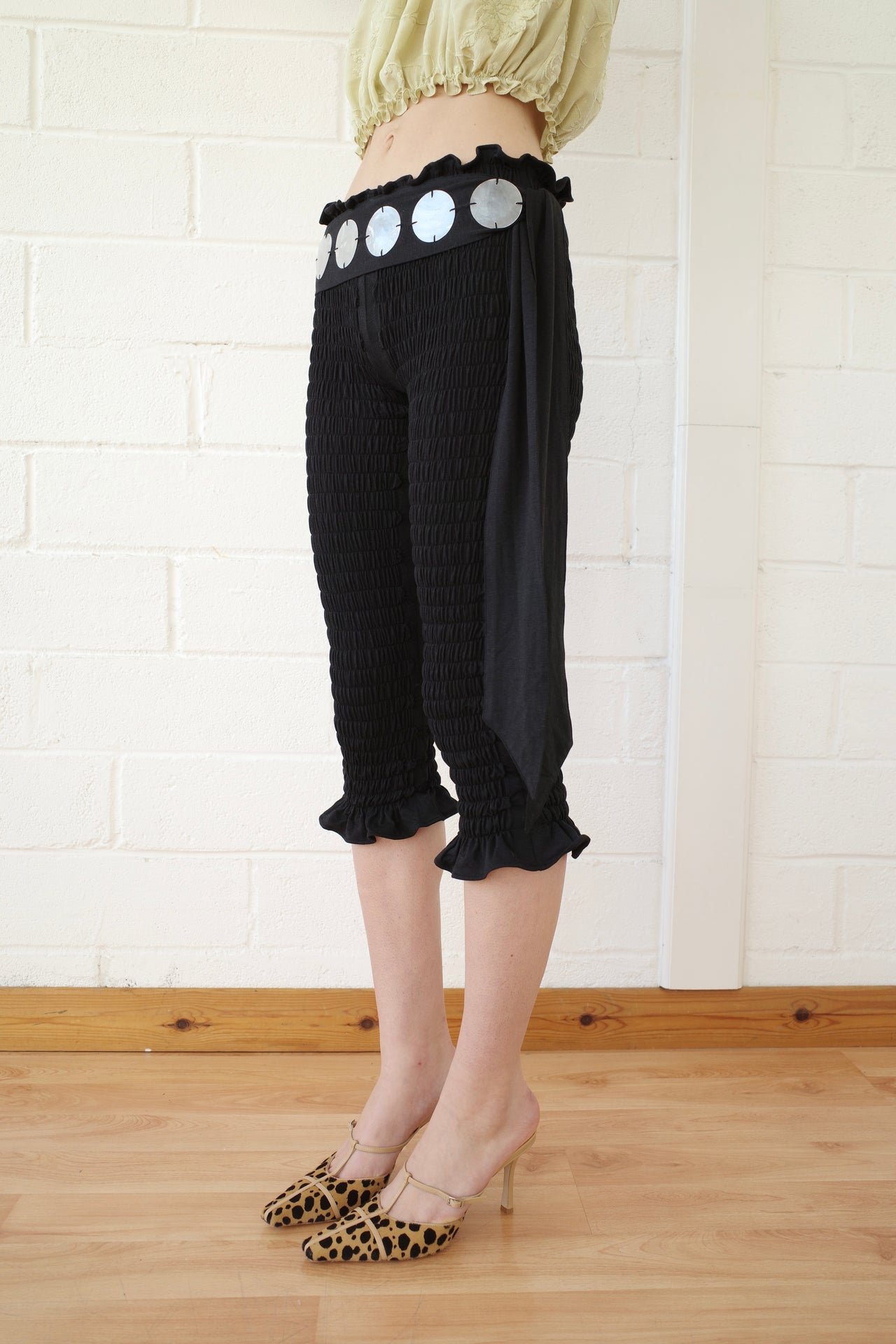 The Shirred Capri with Mother of Pearl Belt