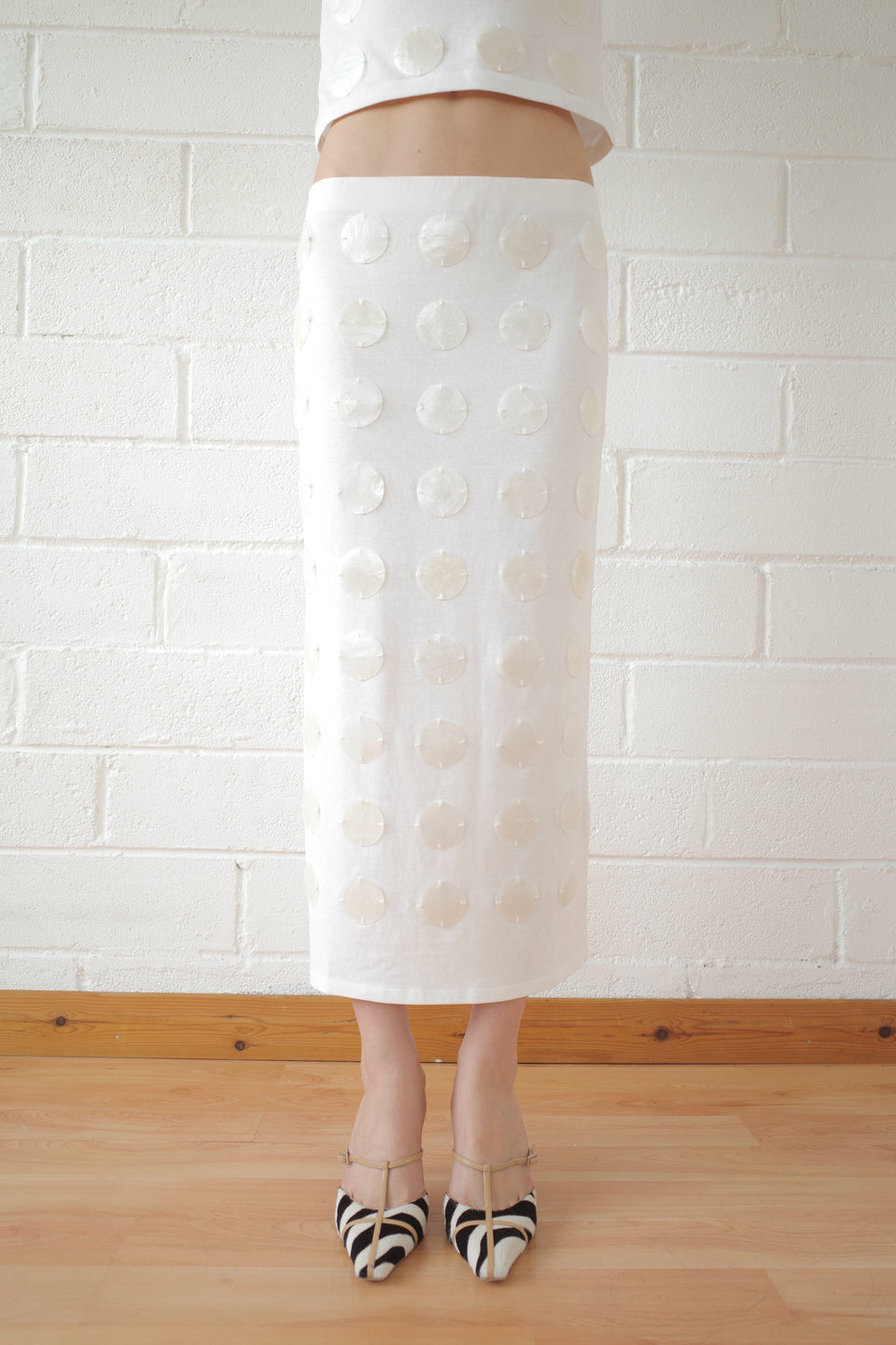 Mother of Pearl Paillette Maxi Skirt