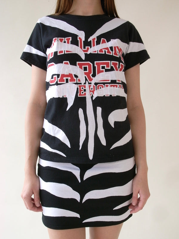 The Reconstituted Jersey Zebra Applique Mini-Skirt