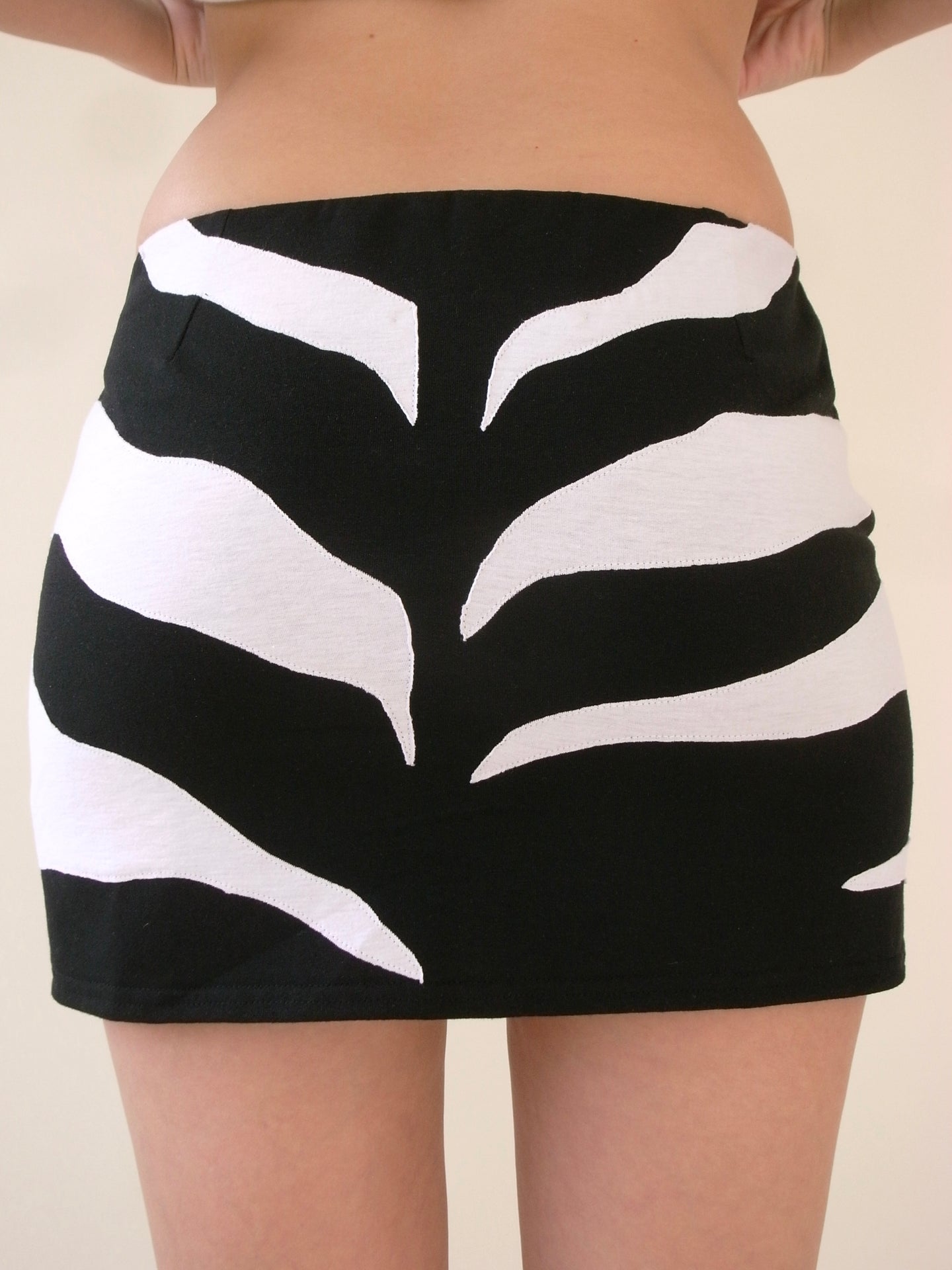 The Reconstituted Jersey Zebra Applique Mini-Skirt