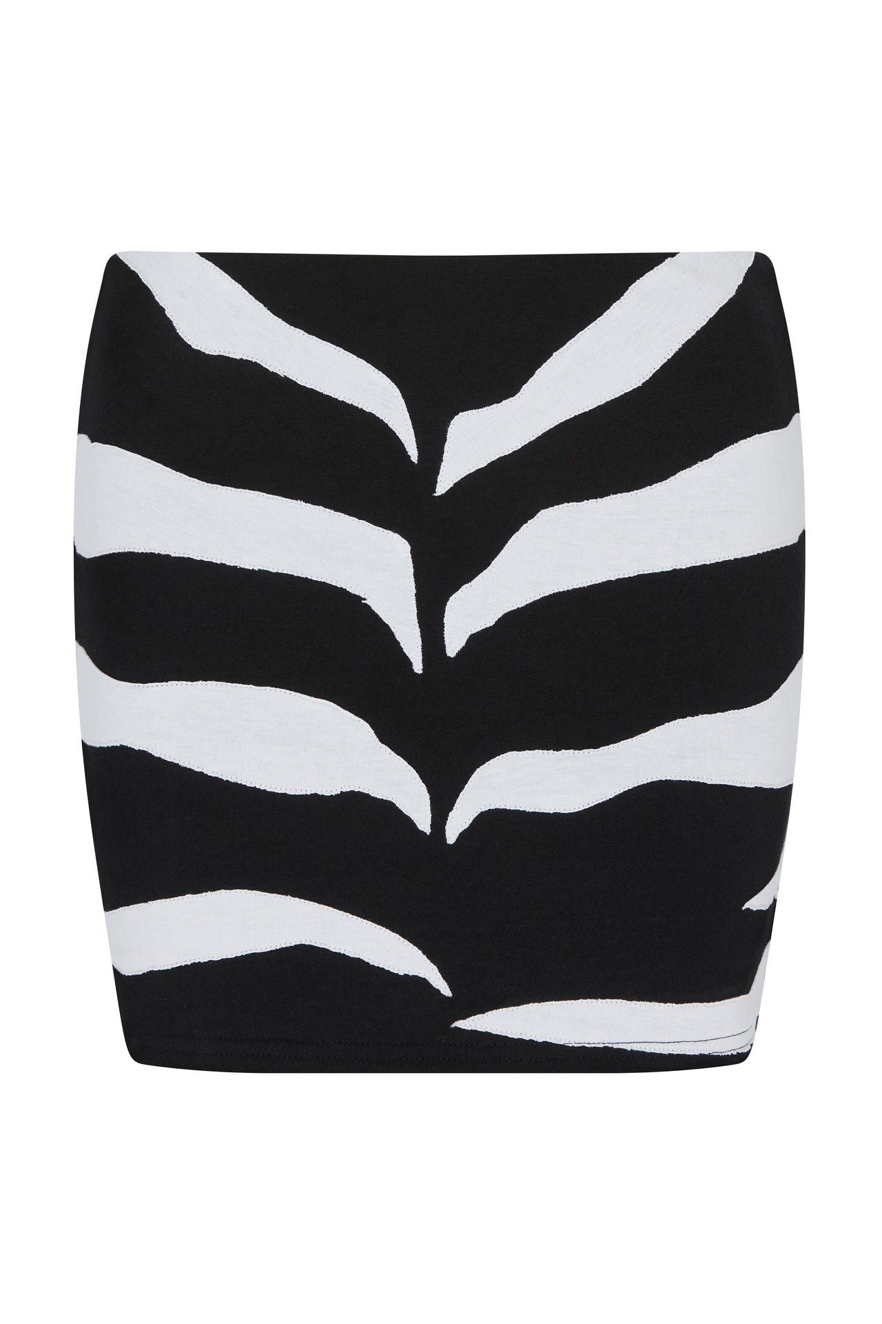 The Reconstituted Jersey Zebra Applique Mini-Skirt