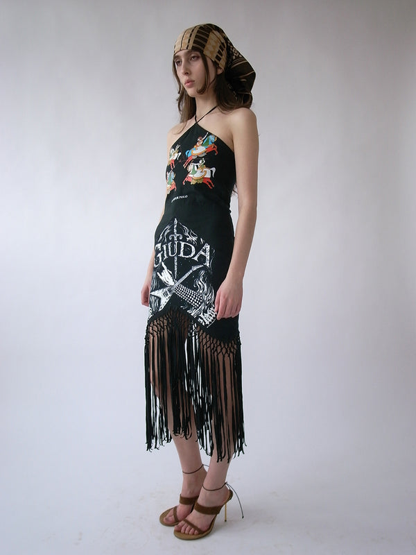 The Reconstituted Jersey Macrame Halter Dress