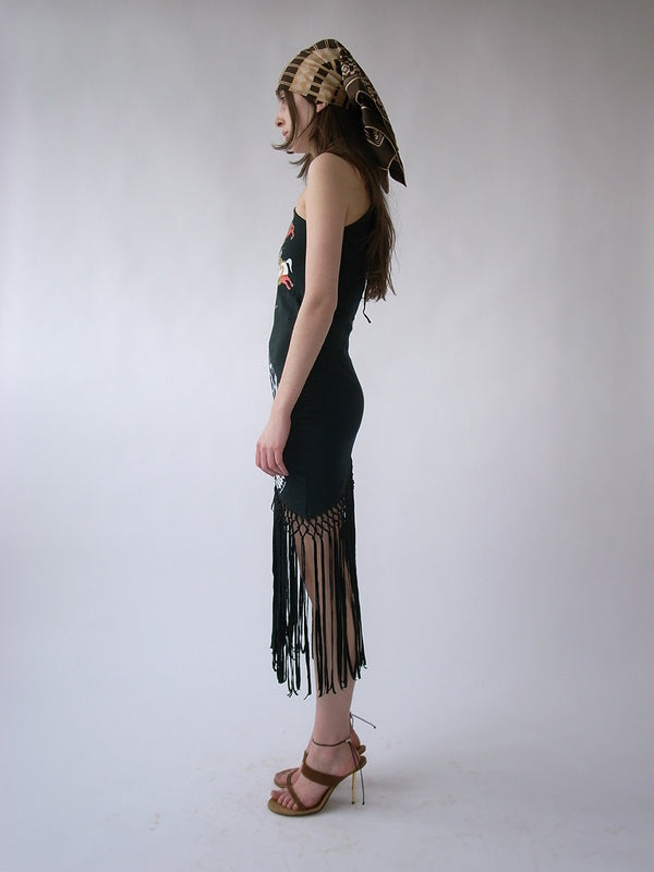 The Reconstituted Jersey Macrame Halter Dress