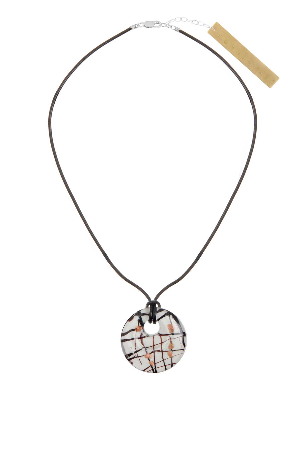 The Murano Glass Pendant Necklace — Striped Medallion