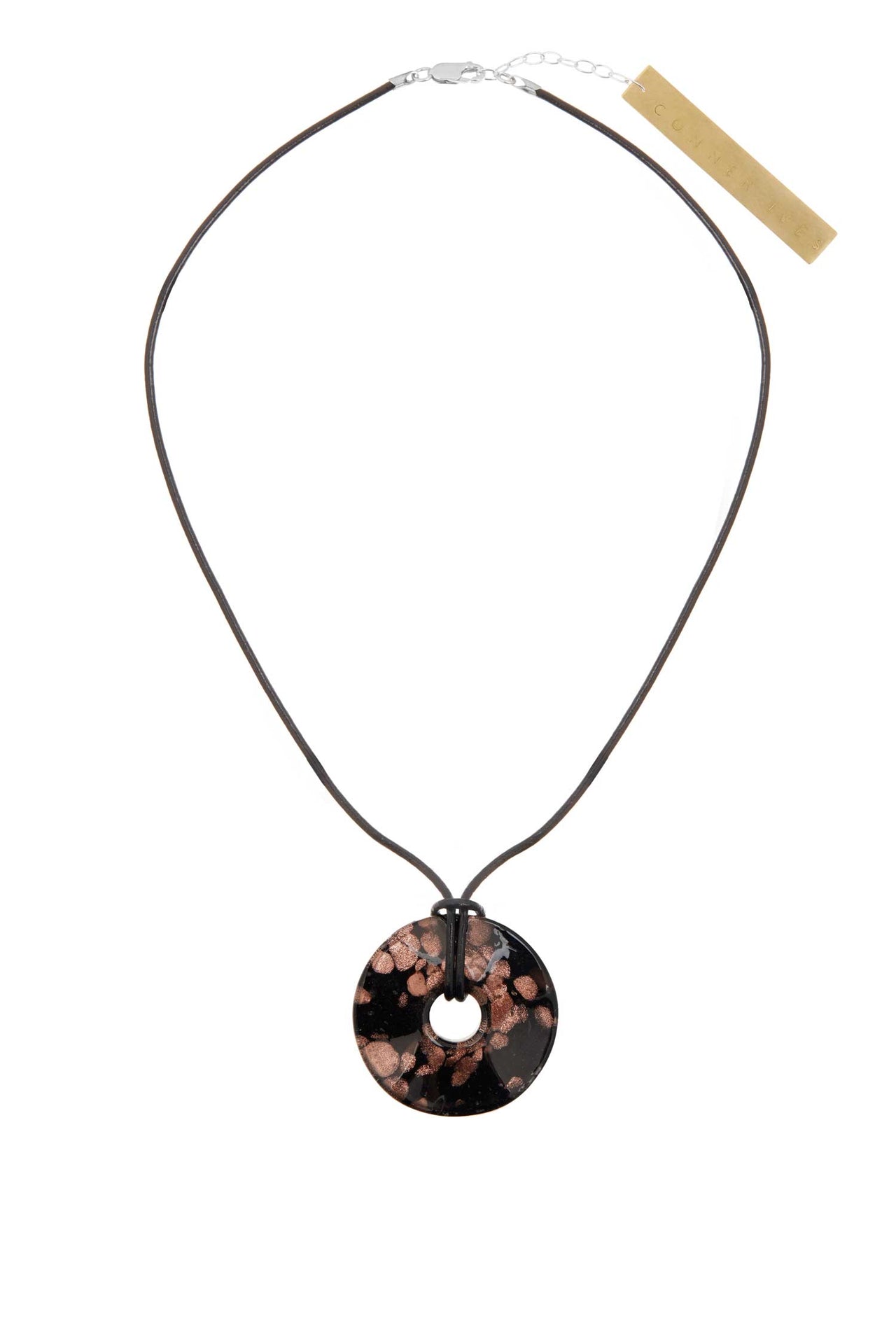 The Murano Glass Pendant Necklace — Black Buoy