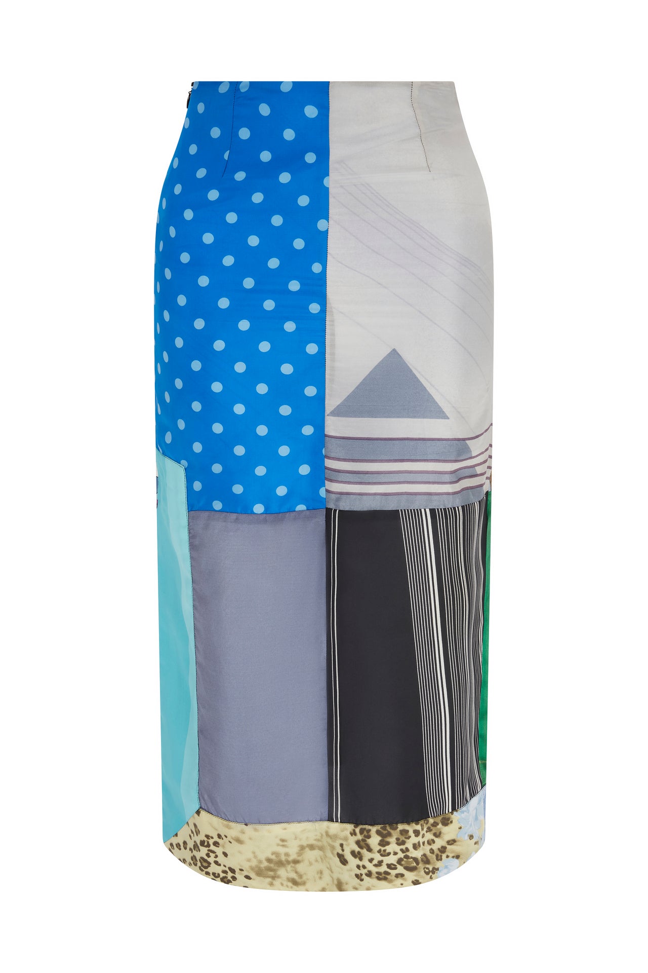 The Reconstituted Silk Scarf Pencil Skirt- Small