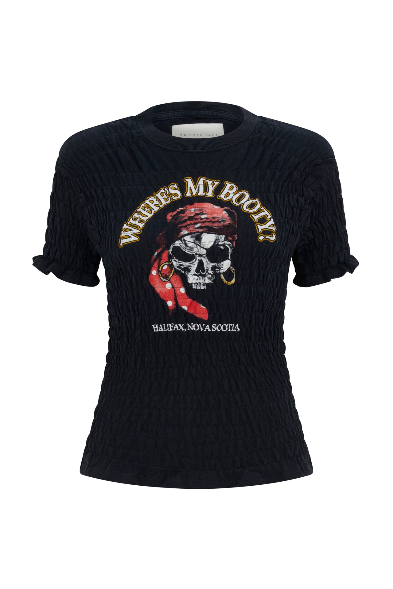 The Reconstituted Shirred T-shirt- Black